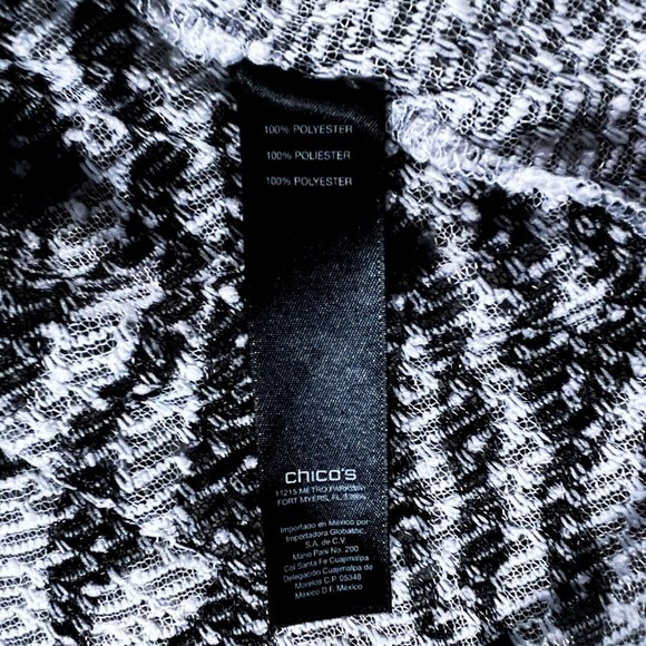 Travelers by Chico's B/W Zebra Print Jacket Sheer Open Front Size 3 or US 16 - Picture 8 of 16